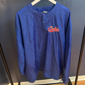 Vintage Chicago Cubs Windbreaker Pullover Easton XXL Blue MLB Jacket (Flawed)